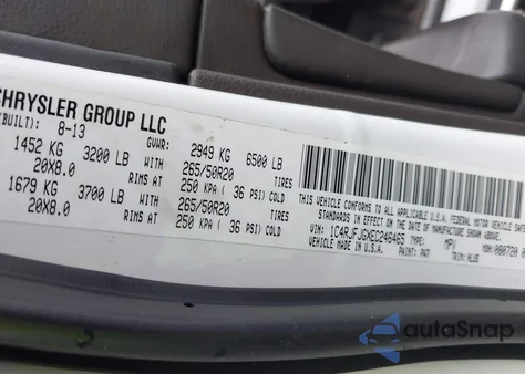 2014 Jeep Grand Cherokee Summit from USA, damaged, VIN 1C4RJFJGXEC246465